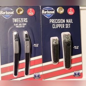 NWT 2 SETS/4pcs BARBASOL MEN'S CLIPPERS & TWEEZERS SETS!